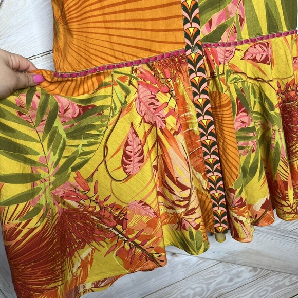 Anthropologie Blank London Hadley Button-Front Maxi Dress Yellow Floral - Picture 3 of 11